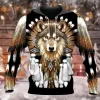 Native American Artwork Wolf Dream Catcher 3D Hoodie All Over Printed