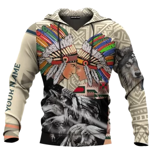 Personalized Name Traditional Native American Art 3D Hoodie All Over Printed