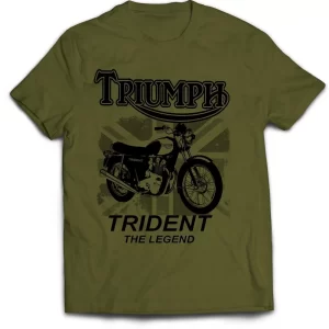 Triumph Trident The Legendary Motorcycles Rider England Flag Classic T-Shirt
