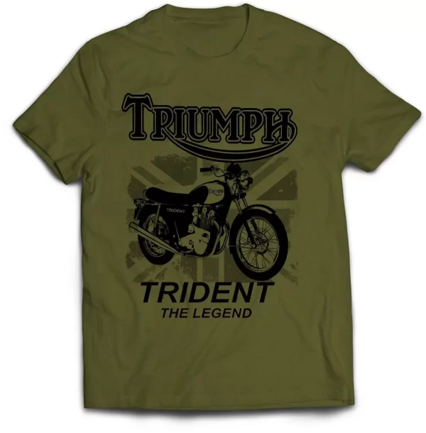 Triumph Trident The Legendary Motorcycles Rider England Flag Classic T-Shirt