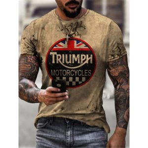 Classic Triumph Bonneville Motorcycles Rider 3D T-shirt All Over Printed