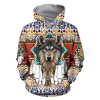 Wolf Dream Catcher Native American Christmas 3D Hoodie All Over Printed