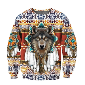 Wolf Dream Catcher Native American Christmas 3D Hoodie All Over Printed