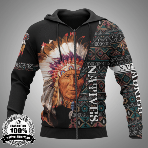 Native American Chief Casual Indian Ethnic Tribal Pattern 3D Hoodie All Over Printed