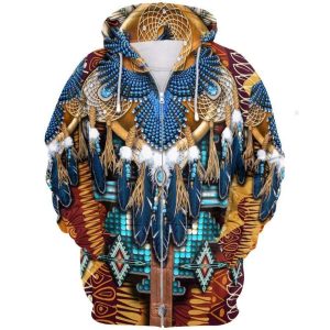 Native American Gifts Casual Indian Ethnic Tribal Pattern 3D Hoodie All Over Printed