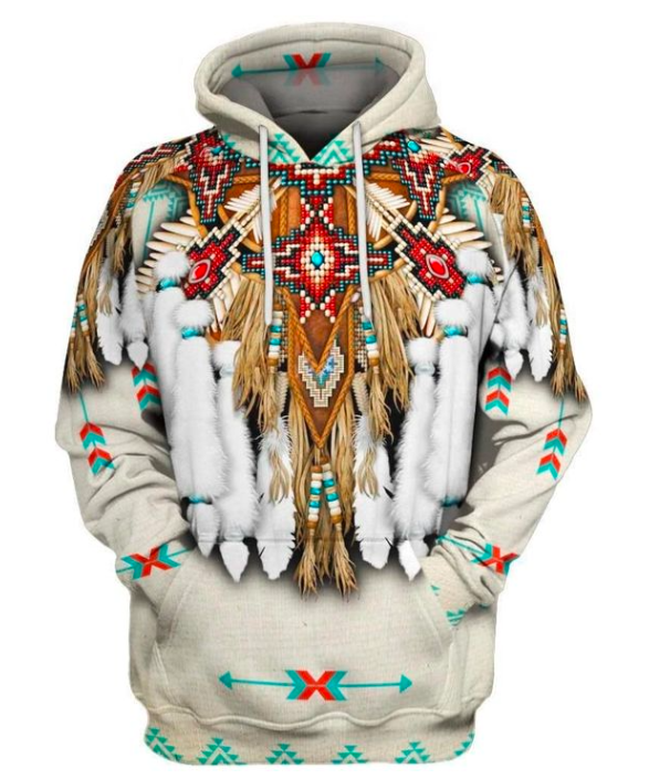 Native American Casual Indian Ethnic Tribal Pattern 3D Hoodie All Over Printed