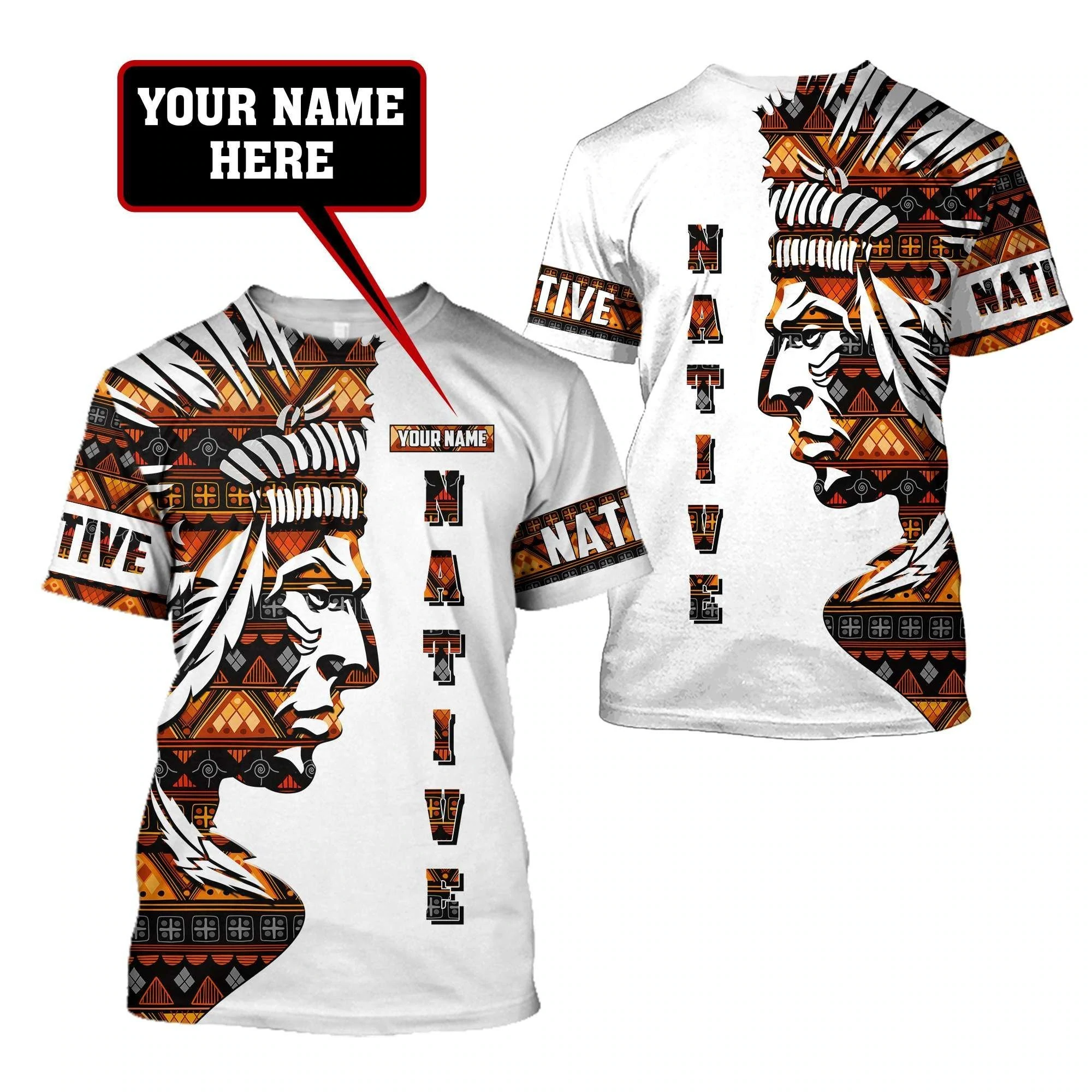 Personalized Your Name 3D All Over Printed T-shirts Hoodies Native American  Eagle – Wingear