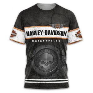 Willie G Skull Lava Texture Harley Davidson Motorcycles Hoodie Sweatshirt T-Shirt 3D All Over Printed