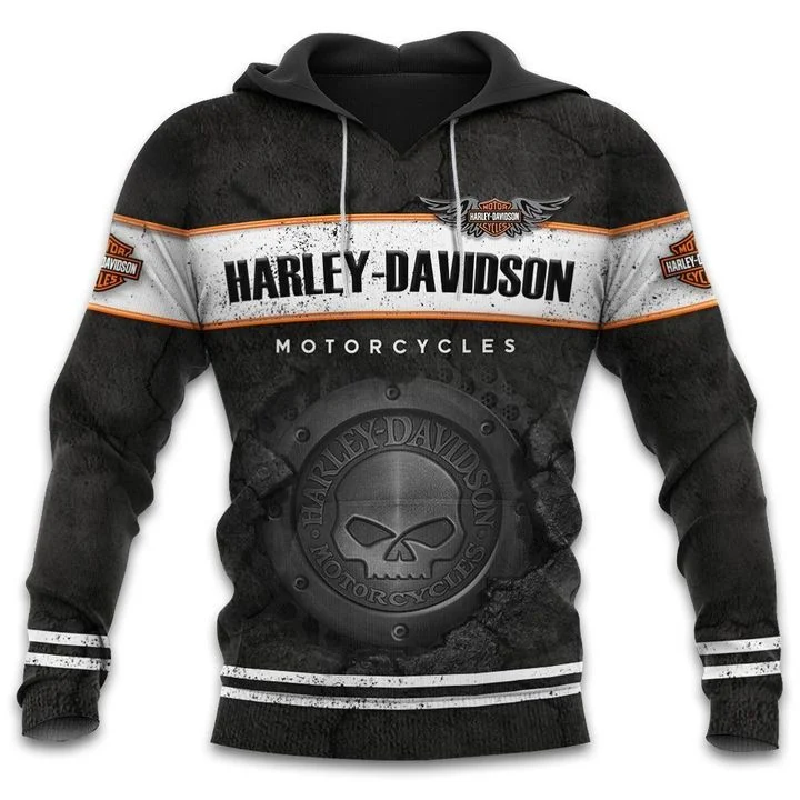 Willie G Skull Lava Texture Harley Davidson Motorcycles Hoodie Sweatshirt T-Shirt 3D All Over Printed