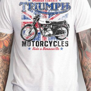 British Classic Triumph Motorcycles Ride a Bonneville T-shirt