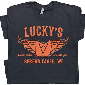 Feelin’ Lucky Spread Eagle Funny Harley Davidson Motorcycles T-Shirt