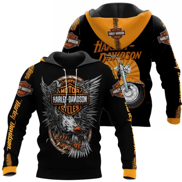 Vintage Harley Davidson Eagle Motorcycles Awesome Gifts For Biker 3D Hoodie All Over Printed
