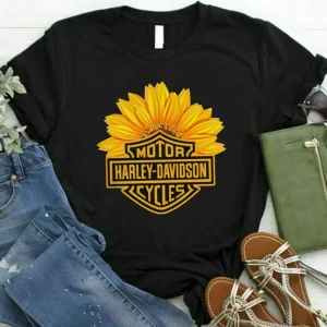 Sunflower Harley Davidson For Women Classic T-Shirt