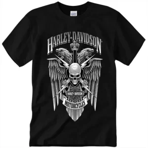 Classic Skull Harley Davidson Eagle Outlet Motorcycles T-Shirt