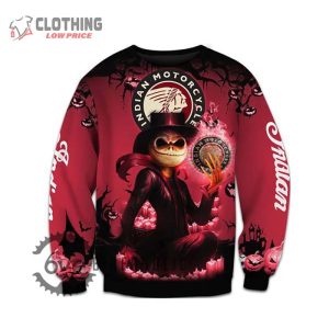 Halloween Indian Motorcycle Jack Skellington 3D Hoodie All Over Printed 2 sweatshirt