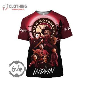 Halloween Indian Motorcycle Michael Myers Freddy Jason 1 shirt