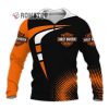 Cool Harley Davidson Motorcycles Logos Orange Black 3D Hoodie All Over Printed Clothes