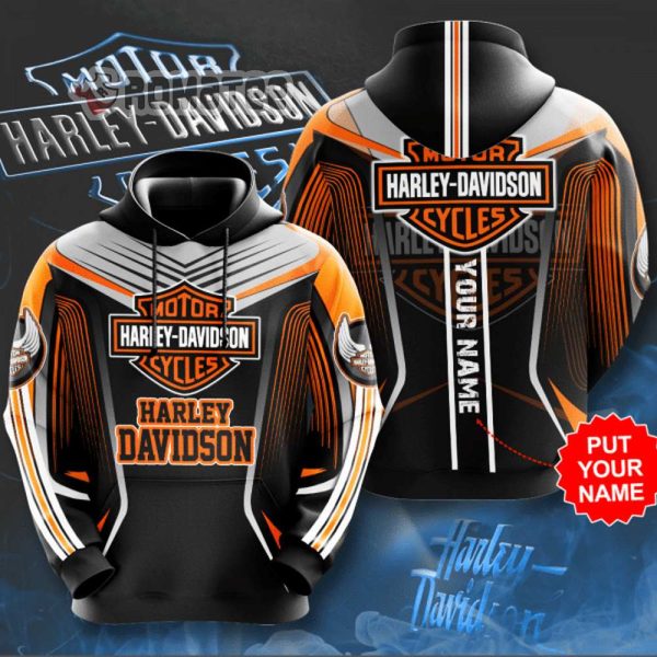 Harley-Davidson Personalized Custom Name Motorcycles Logos 3D Hoodie