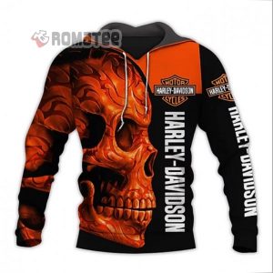 Cool Harley Davidson Skull Red 3D Hoodie All Over Print