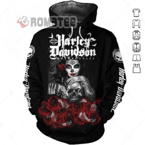 Harley Davidson Willie G Rose Skull Girl 3D Hoodie All Over Print