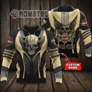 NFL New Orleans Saints Harley Davidson Eagle Skull Custom Name 3D Hoodie All Over Printed