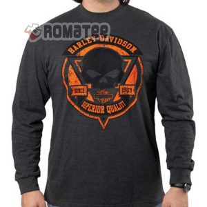 Harley Davidson Motorcycles Wisconsin Oconomowoc Willie G Skull Black Long Sleeve Shirt