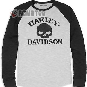 Harley Davidson Willie G Skull Black White Long Sleeve