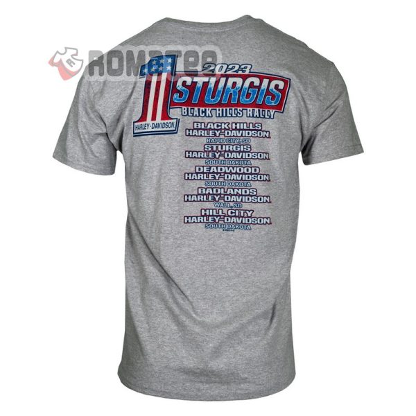 American First Sturgis Black Hill Rally Race Harley Davidson Motorcycles 2023 2D T-Shirt