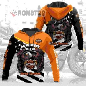 An American Legendary Eagle Harley Davidson Motorcycles American Flag 3D All Over Print Hoodie