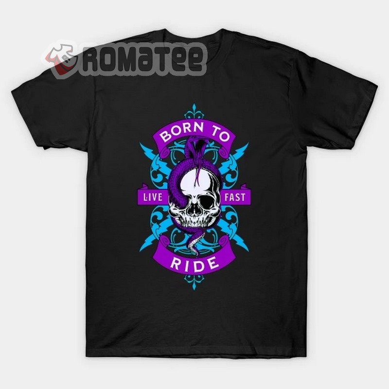 Born To Ride Life Fast Harley-Davidson Skull Cobra 2D T-Shirt
