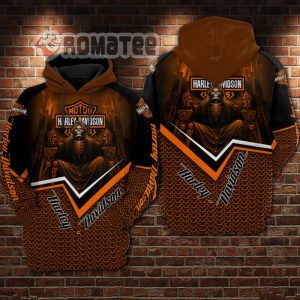 Death King In Hell Harley Davidson Motorcycles Iron Armor 3D All Over Print Hoodie