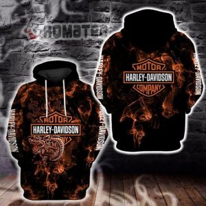 Dragon Harley Davidson Motor Company Flaming Dark 3D All Over Print Hoodie