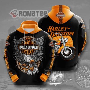 Eagle Catch Wrench Harley Davidson Motorcycles In Back 3D All Over Print Hoodie