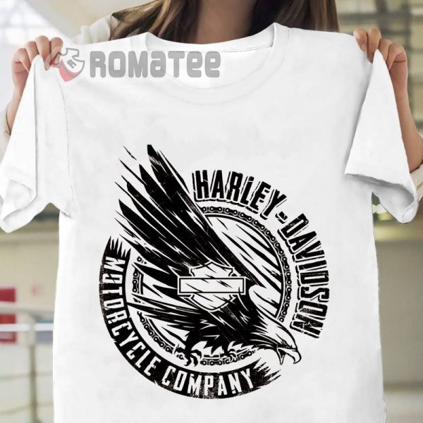 Eagle Harley Davidson Motorcycles Company Scratches Circle Logo 2D T-Shirt