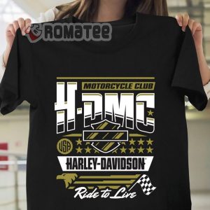 H-DMC Motorcycle Club USA Ride To Live Eagle American Flag 2D T-Shirt