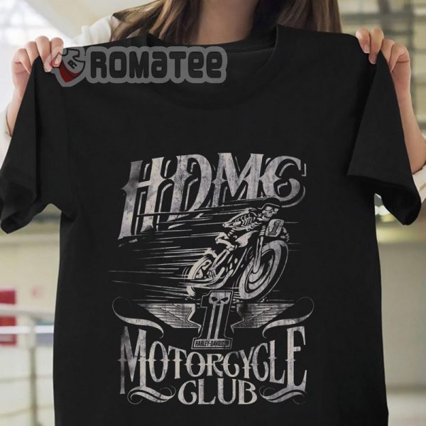 HDMC Motorcycle Skeleton Speed One Motorcycles Club Vintage 2D T-Shirt