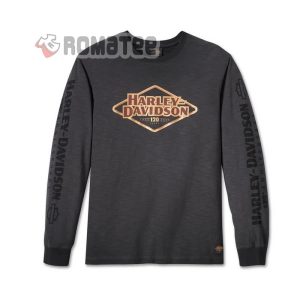 Harley Davidson 120th Anniversary Tears Light Logo 3D Gray Long Sleeve