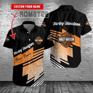 Harley-Davidson Custom Name Diagonal Stripe 3D All Over Print Hawaiian Shirt