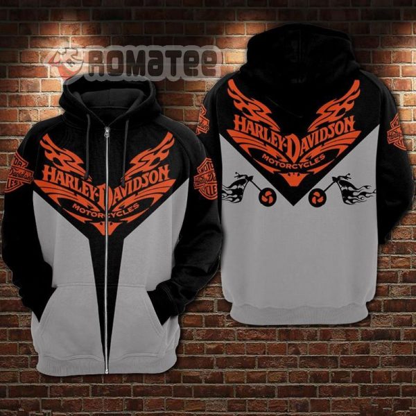 Harley Davidson Eagle Eyes V Design Flaming Motorcycles 3D All Over Print Hoodie