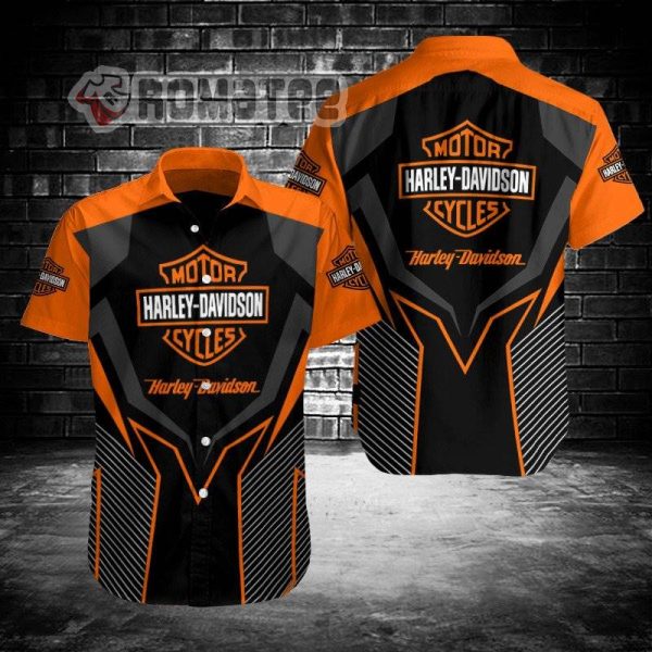 Harley Davidson Motorcycles Armor Diagonal Stripes 3D All Over Print Hawaiian Shirt