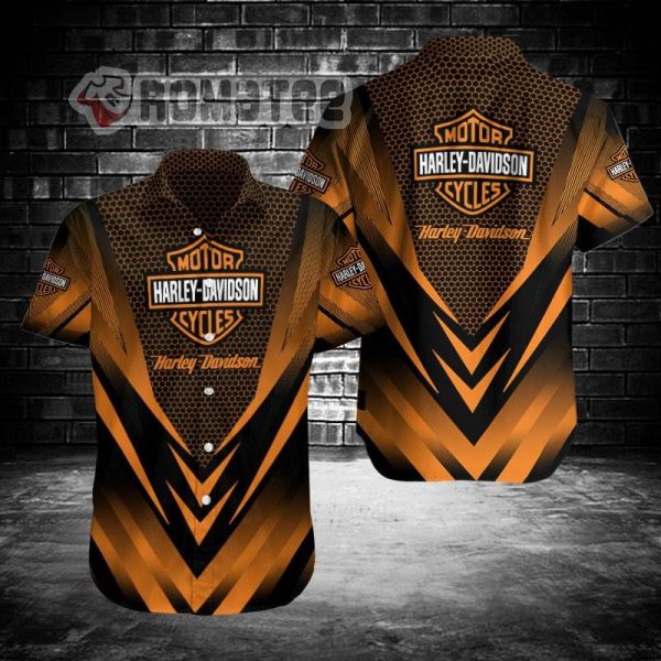 Harley Davidson  Motorcycles Armor Honey Pattern 3D All Over Print Hawaiian Shirt