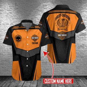 Harley-Davidson Motorcycles Club Willie G Skull Eagle Armor Style Custom Name 3D All Over Print Hawaiian Shirt