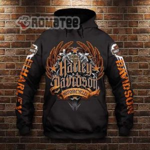 Harley Davidson Motorcycles Eagle Feather Star Engine 3D All Over Print Hoodie