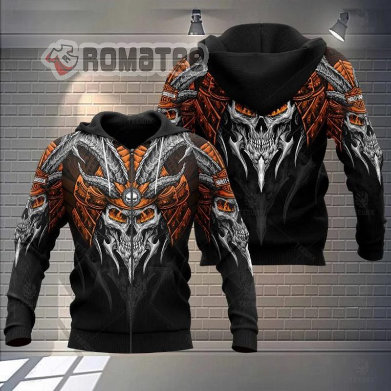 Harley Davidson Motorcycles Willie G Viking Skull 3D All Over Print Zip Hoodie