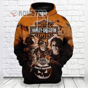 Pumpkin Halloween Ghost Death Land Harley Davidson 3D All Over Print Hoodie