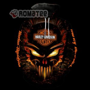 Rock Magma Skull Harley Davidson Motorcycles 3D All Over Print Hoodie
