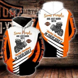 Some People Are Just Born With Harley Davidson In Their Souls Engine Power 3D All Over Print Hoodie