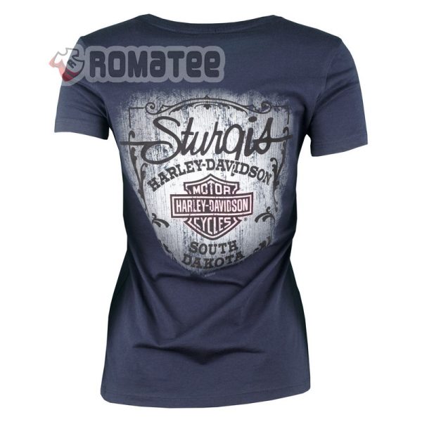 South Dakota Sturgis Harley Davidson Motorcycles Small Right Logo Women’s 2D T-Shirt