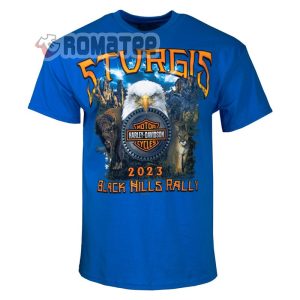 Sturgis Black Hill Rally 2023 Harley Davidson Eagle South Dakota 2D T Shirt 1