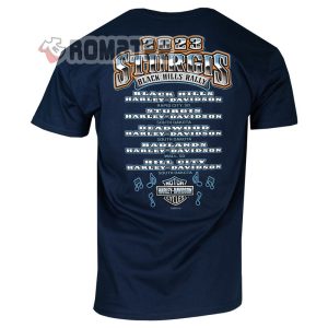 Sturgis Harley Davidson Eagle 2023 Black Hill Rally Sound Navy 2D T Shirt 1